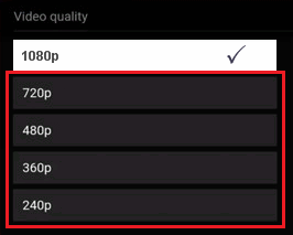 YouTube resolución más baja