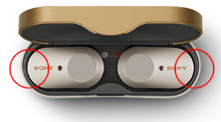 Auriculares WF-1000XM3 con los indicadores LED apagados