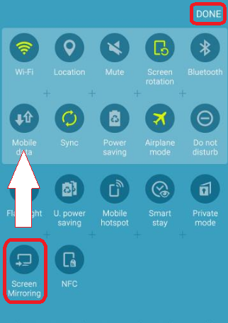 Cómo mover Screen Mirroring a la ventana Quick Start