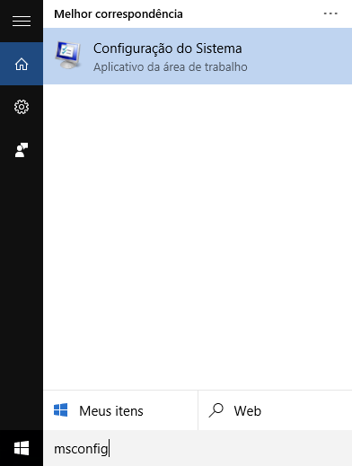 pesquisa msconfig