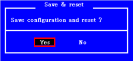 [Save & reset]画面