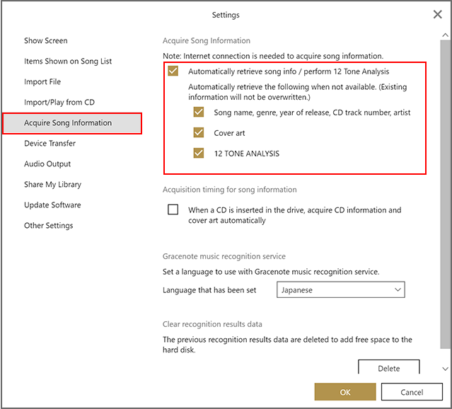 Wählen Sie [Songinformationen abrufen].