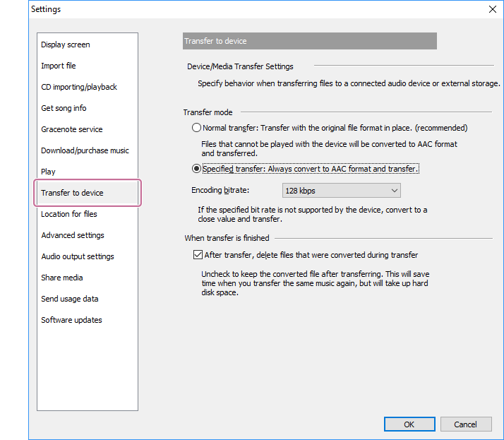 Klik op [Overdragen naar apparaat].