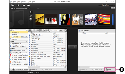 Captura de ecrã de quando [Nova] estiver selecionado. Para obter detalhes sobre o procedimento, consulte o corpo de texto.