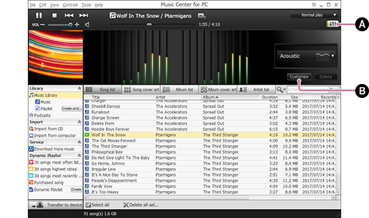 Снимок экрана, демонстрирующий процедуру ручной регулировки настроек эквалайзера. Подробные сведения о процедуре приведены в основном тексте.