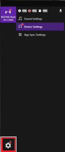 Kugghjulsikonen finns i skärmens nedre vänstra hörn.