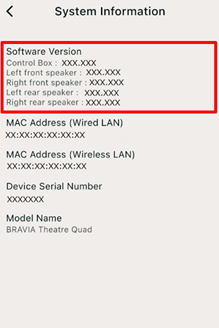 Programversion visas på skärmen System information (systeminformation).