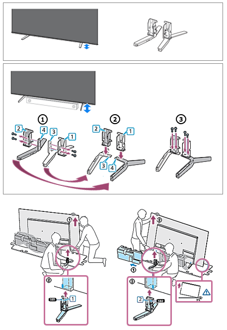 Image for reattaching the Table-Top Stand to the TV