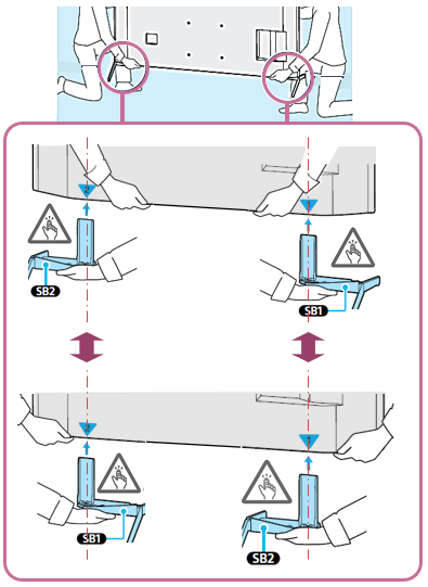 Image for reattaching the Table-Top Stand to the TV