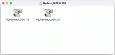 V souboru Update_ILCE1V201 se nachází soubory 01_Update_ILCE1V135 a 02_Update_ILCE1V201.