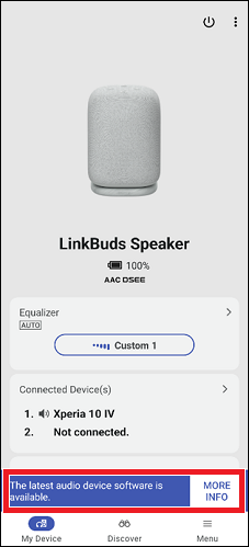 U dołu ekranu pojawi się komunikat i przycisk [MORE INFO] (Więcej informacji).