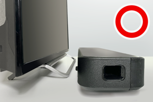 Image the soundbar and TV is put with an appropriate gap