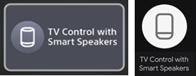 Due tipi di controllo TV con icone dell'app Smart Speakers