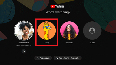 YouTube アプリの起動画面
