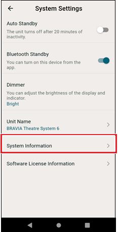 [System Information] is located in the second row from the bottom.
