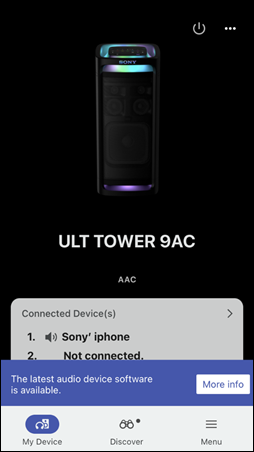 Ecranul cu mesaj apare în partea de jos a ecranului aplicației.