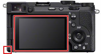 面對相機背面時，存取燈位於左側面的左下方。