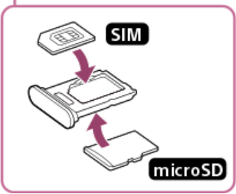 Imagen de la bandeja SIM del Xperia 1 VII con una ranura para tarjeta SIM física y una ranura para tarjeta microSD.