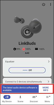訊息和 [更多資訊] 按鈕會顯示在畫面底部。