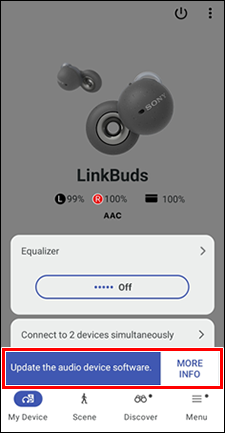 訊息和 [更多資訊] 按鈕會顯示在畫面底部。