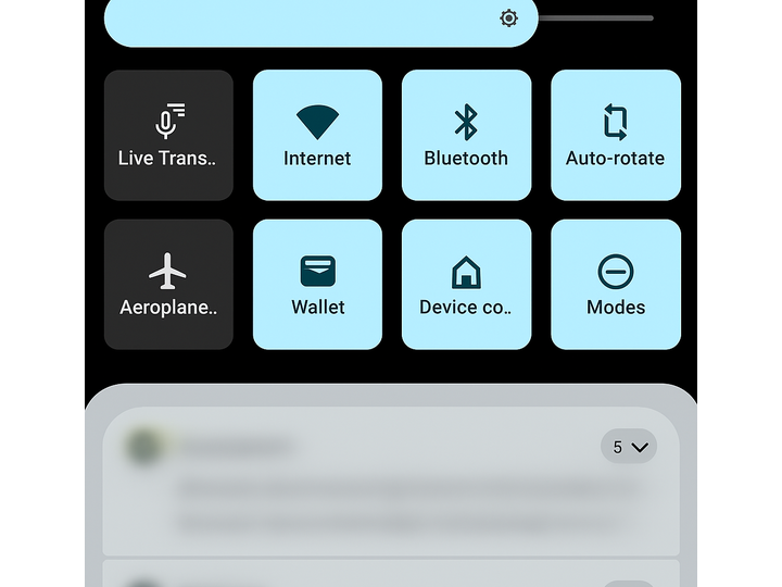 Grouped notifications on an Xperia device screen