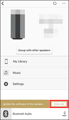 Il messaggio e il pulsante [More info] (Ulteriori informazioni) vengono visualizzati nella parte inferiore dello schermo.
