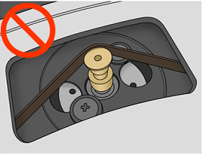 驅動皮帶未正確接上的圖例