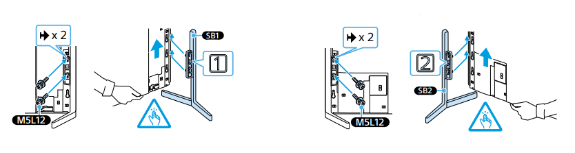 Image for removing the table-top stand from the TV