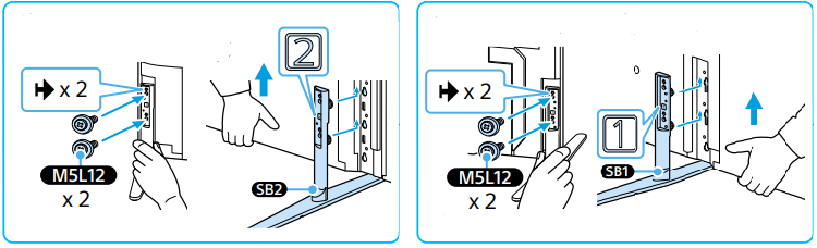 Image for removing the table-top stand from the TV