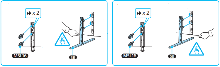 Image for removing the table-top stand from the TV