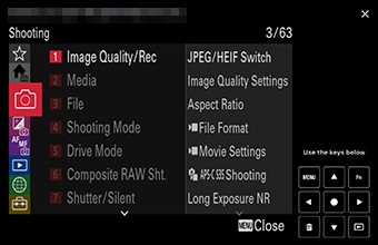 Camera UI operation window.