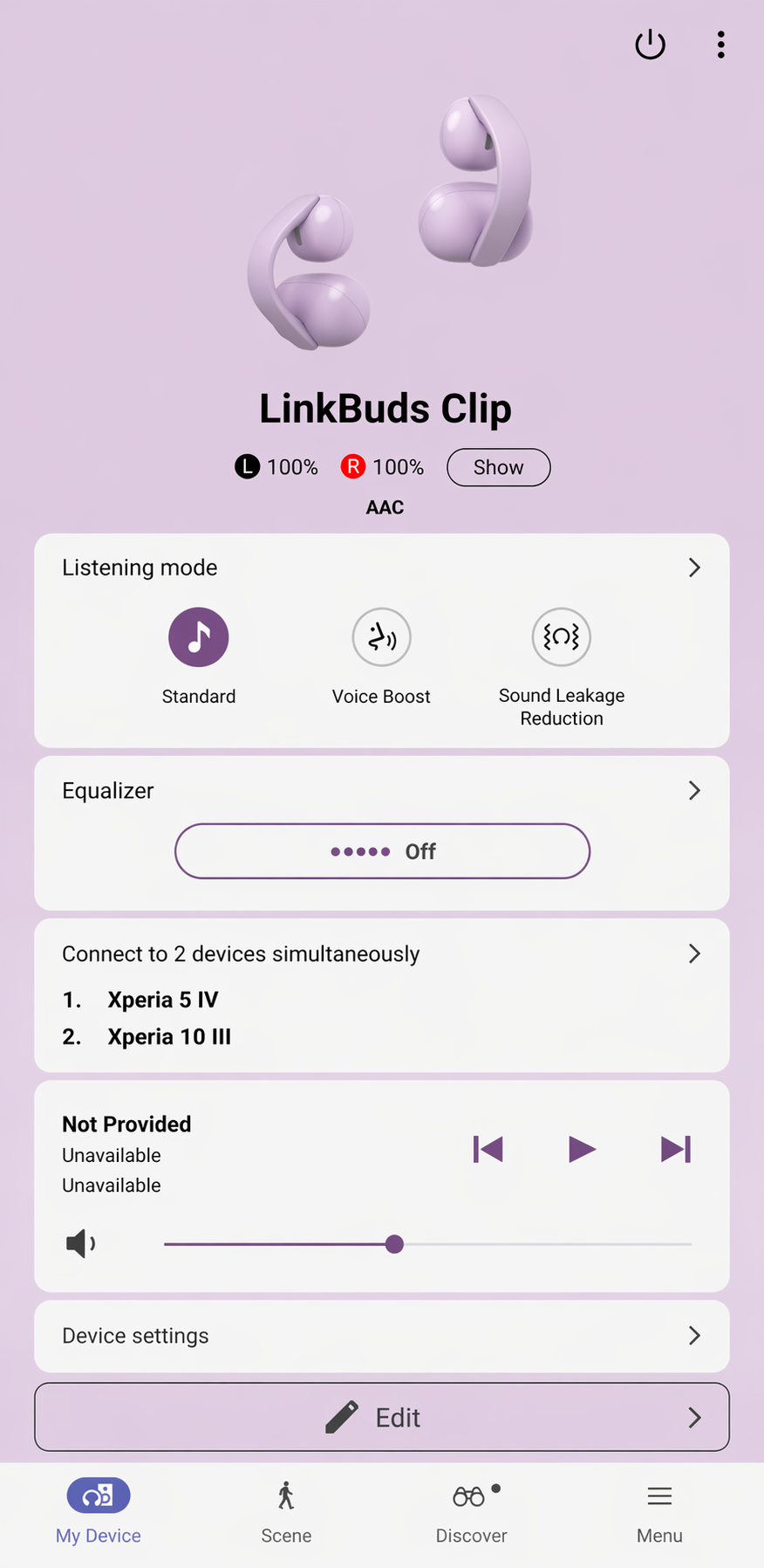 Ekran aplikacji Sound Connect