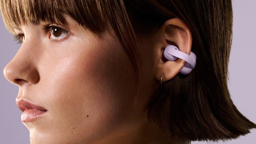 Person wearing LinkBuds open-style earbuds