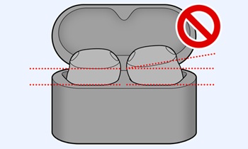 WF-1000XM6 earbuds slightly lifted in the charging case