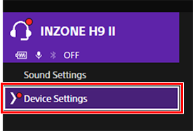 [Device Settings] is the second row from the top.
