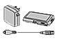USBケーブルと充電器とカメラのイラスト