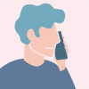 電話で話している人のイラスト