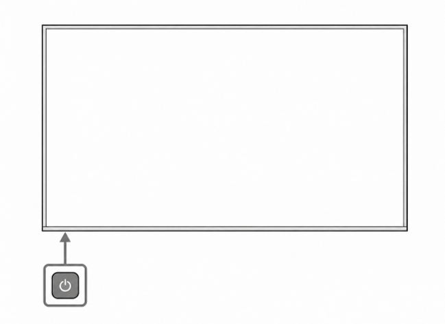 De aan/uit-knop bevindt zich aan de onderkant, vlak bij de linkerbenedenhoek.