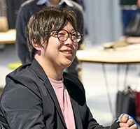 Participant with a disability at the interim presentation