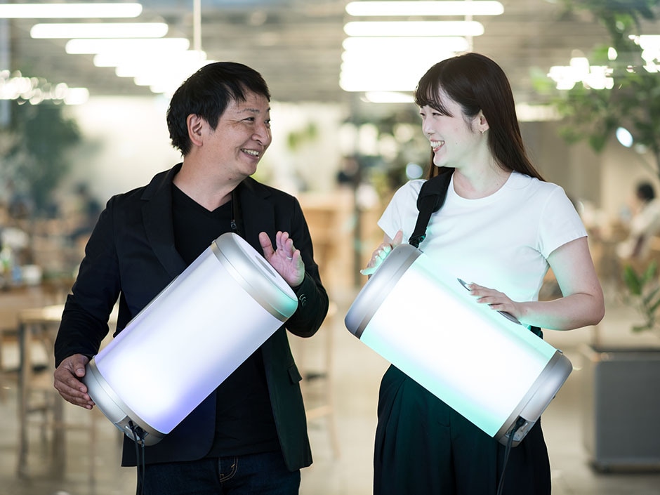 Playing the Hug Drum.