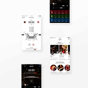 A number of screens from the app