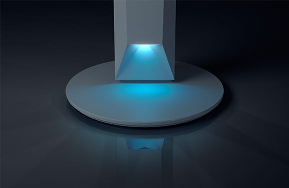 Photo of the lighting at the bottom of the BDV-N series speaker 