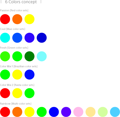 Image showing the six patterns of colors for the lighting