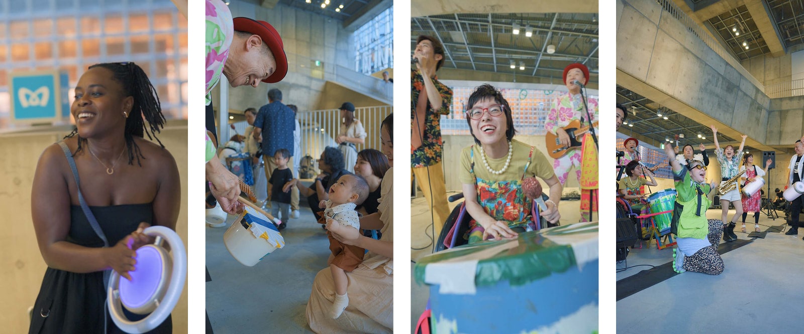 Scenes from the STREET YURU MUSIC live event at Ginza Sony Park.