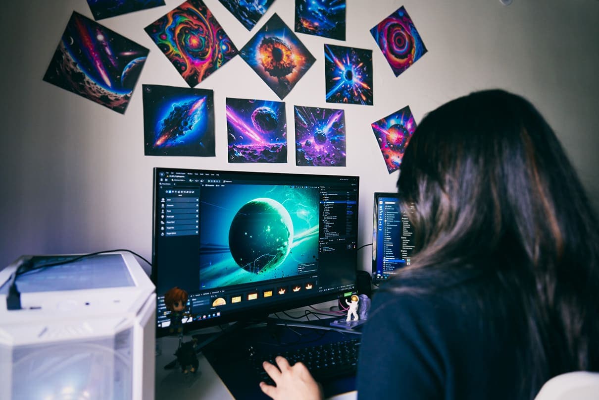 Aarti Gaur at her work space