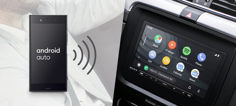 Image demonstrating the XAV-AX6000 17.6cm (6.95'') Digital Multimedia Receiver wireless smartphone conversion, with Android Auto