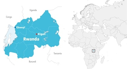 ルワンダ共和国の地図