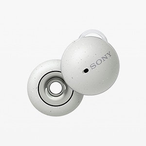 LinkBuds本体。耳を塞がない形状がみえる画像